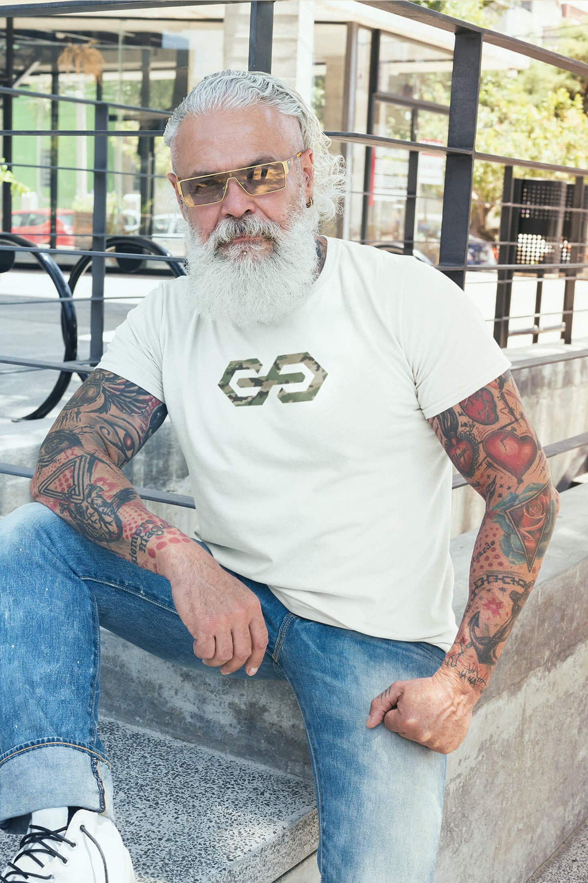 Chain Military Print Mens Tee